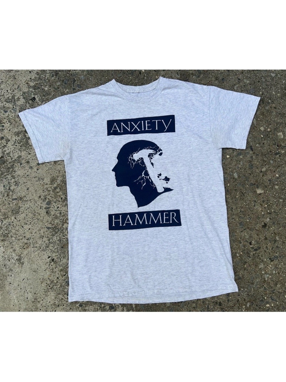 Anxiety Hammer Hardcore Band Cover Promo Art Shirt M Grey